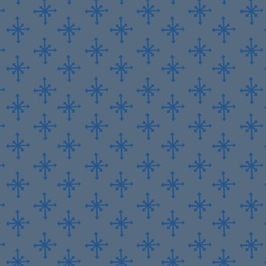Single Snowflake Pattern // Grey and Royal Blue // Large