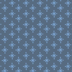 Single Snowflake Pattern // Grey and Powder Blue // Large