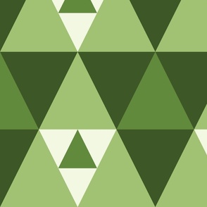 Monochromatic Muted Olive Green Geometric Forest - Large