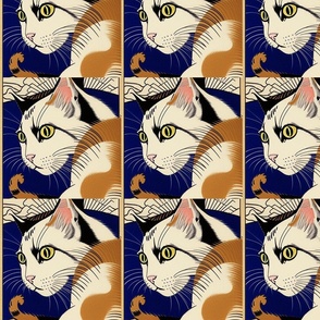 Hokusai-inspired cat portrait,Cat portrait inspired by Hokusai's artwork,Hokusai-inspired feline portrait,Cat portrait with a touch of Hokusai's style,Hokusai-inspired art: Cat portrait edition,Feline portrait in the style of Hokusai,Cat portrait reminisc