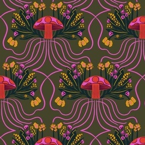 Floral mushroom abstract squid 
