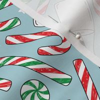 Christmas candy and milk seamless pattern