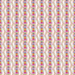 Stacked happy stripes with wavy lines 2”