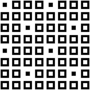 Squares - White, black - Small