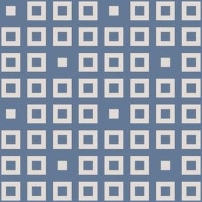 Squares - Slate gray blue, eggshell bone white - Small