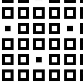 Squares - White, black - Medium