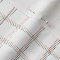 French plaid - Christmas vintage checker traditional cloth for the holidays red green on white