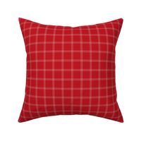 French plaid - Christmas vintage checker traditional cloth for the holidays white on red