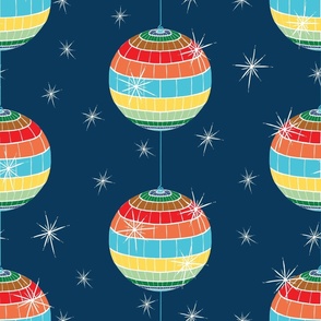 Large - 80s Disco Party Lights on Navy 