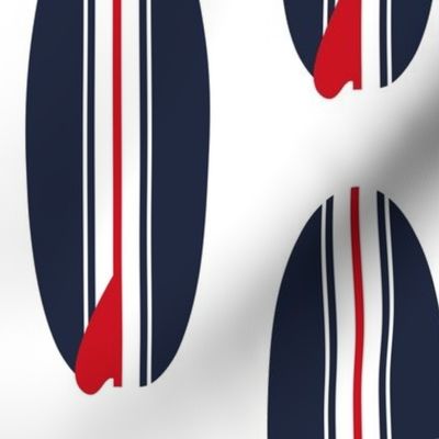  RED, WHITE AND NAVY BLUE CLASSIC SURFBOARDS - LARGE SIZE