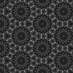 Black floral abstract 