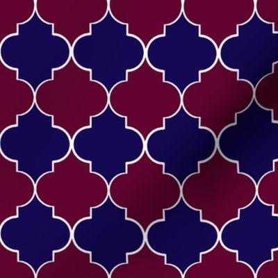 Red White and Blue Moroccan Trellis