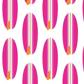 SURFER GIRL PINK AND JUICY ORANGE CLASSIC SURFBOARDS - LARGE SIZE