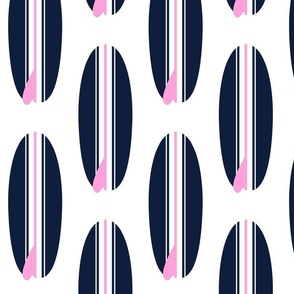  NAVY BLUE AND SOFT PINK CLASSIC SURFBOARDS - LARGE SIZE 