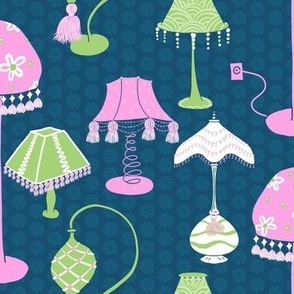 Groovy Green and Pink Retro Lamps