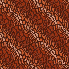 Abstract Monarch Butterfly Fashion Print in shades of  Rust, Orange and Chocolate Brown