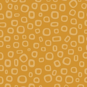 Painted Ladies Coordinate Circles Gold and Goldenrod Large 10" Repeat