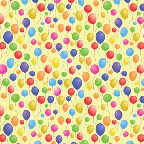  Balloon Party! Yellow, Bright, Celebrate; 2400, v015–up, kid, teen, tween, sheets, bedding, blanket, baby, shower, nursery, duvet, inspire, red, blue, purple, pink, green, helium, happy birthday, congratulations, circles, dots, polka dots, gift, present,