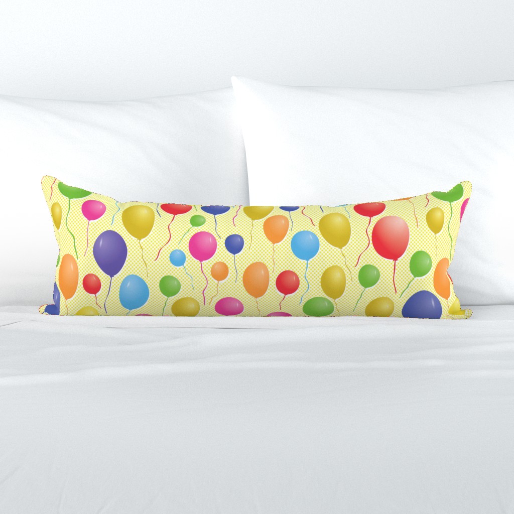 Balloon Party! Yellow, Bright, Celebrate; 6300, v015–up, inspire, red, blue, purple, pink, green, helium, happy birthday, congratulations, circles, dots, polka dots, gift, present, special occasion