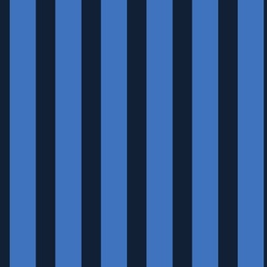 Azure Blue ansd Darkest Navy Jumbo Stripe - Monochromatic Duvet Covers 