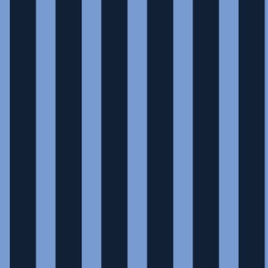 Sky Blue and Darkest Navy Jumbo Stripe - Monochromatic Duvet Covers  