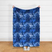 Floral Blue Monochromatic graphic botanical design Medium