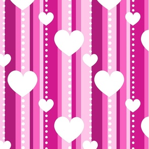 Pink Stripes and Hearts