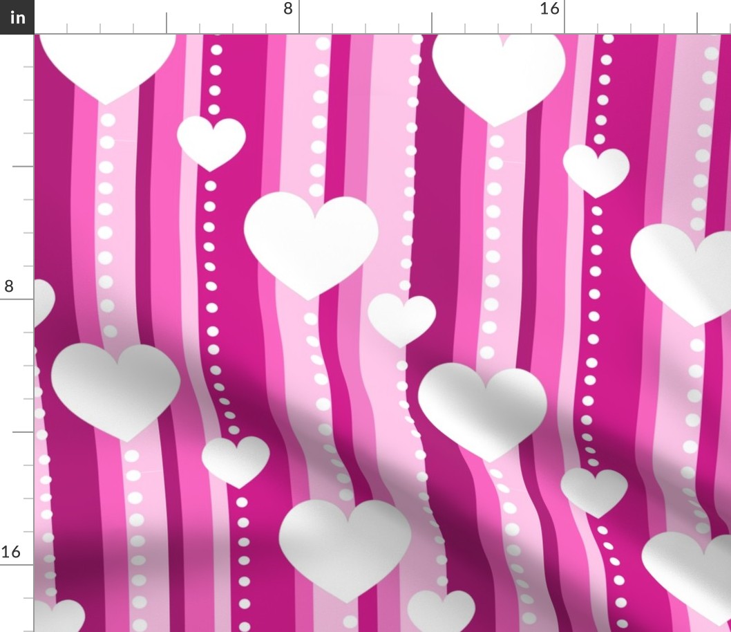 Pink Stripes and Hearts