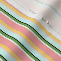 Vertical Stripes in Pink, Turquoise, and Green