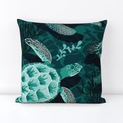 Turtle Bay Monochromatic Teal Jumbo