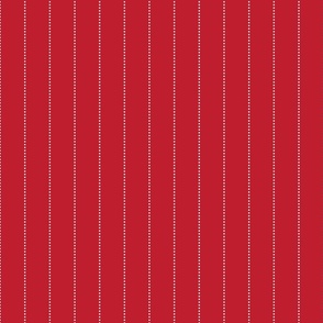 White Dotted Stripe on Red