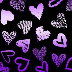Mono purple hearts