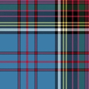 Anderson tartan #7, 1940 azure/red, 12" muted