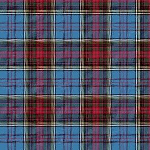 Anderson tartan #7, 1940 azure/red,  3" muted