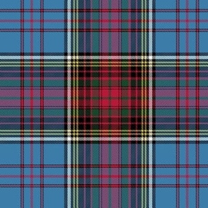 Anderson tartan #7, 1940 azure/red,  6" muted