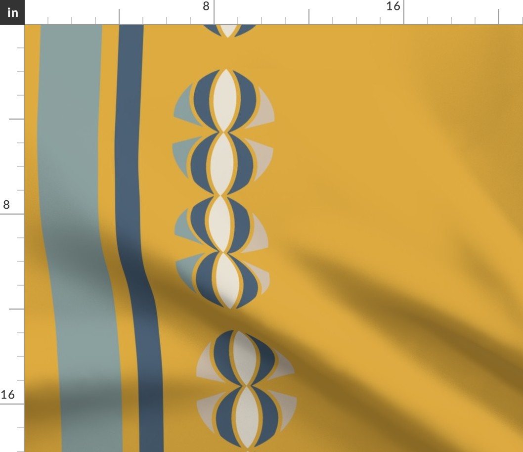 [Large] Yellow Boho Lines Blue