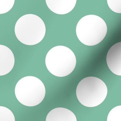 White Polka Dots on Light Green