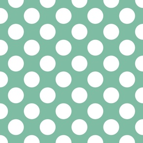 White Polka Dots on Light Green