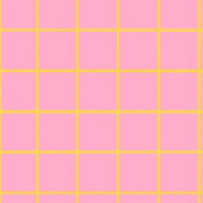 square grid yellow on pink medium scale