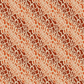 Abstract Monarch Butterfly Fashion Print in Rust, Orange and Warm Neutrals