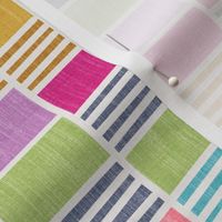 Stripey color block checks in multi jewel tones