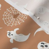 Halloween Dancing Ghost & Spider - Terracotta Orange & Black