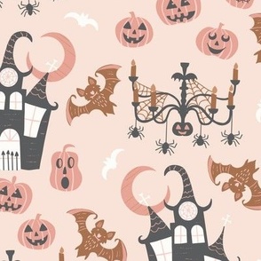 Halloween Haunted House With Chandelier - Pink & Black