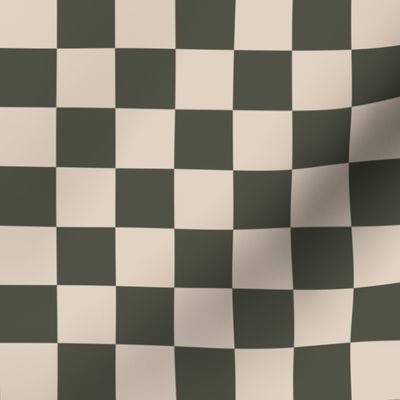 Checkerboard in Tan and Olive Green