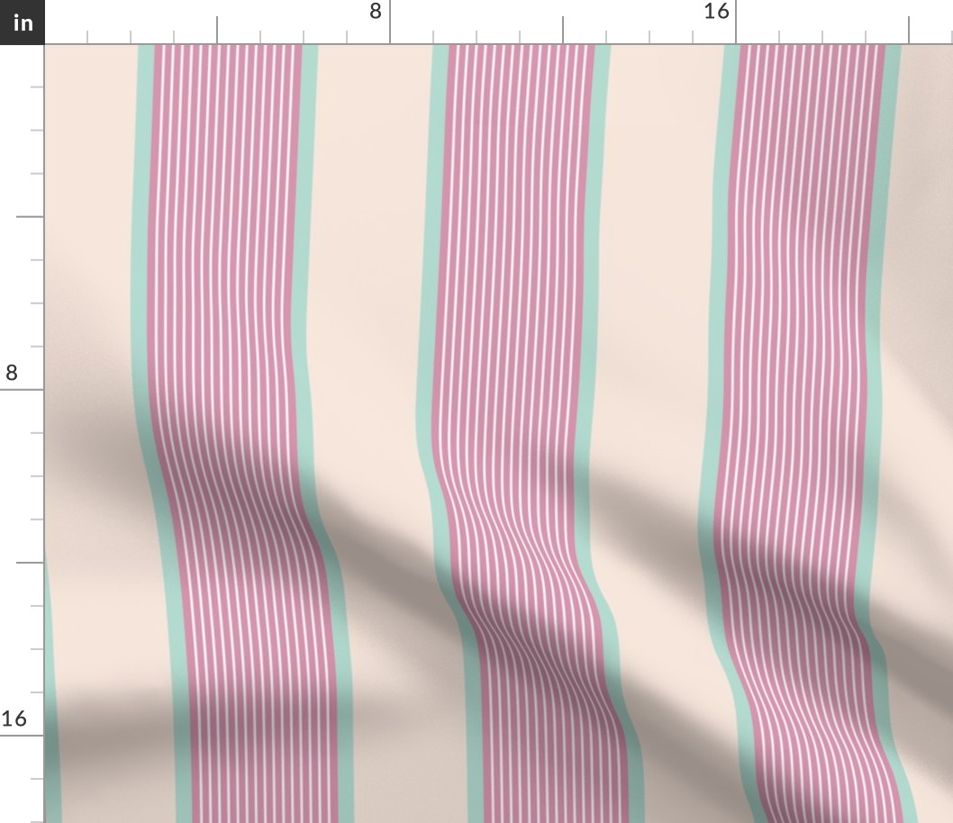 Wide Stripes - Pink & Green