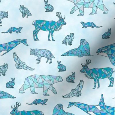 Geometric Arctic Animals - Blue, Small