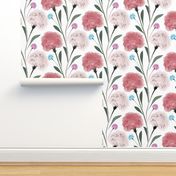 Watercolor Carnations pattern 1