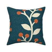 Berry Branches Teal Blue - Large