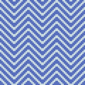 Chevron Texture - Azure and Light Blue Shades / Large