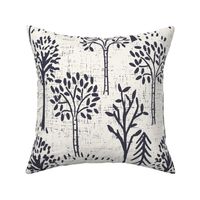 Rustic Woods_Whimsy Forest_Large_Cream Navy Blue_Hufton Studio